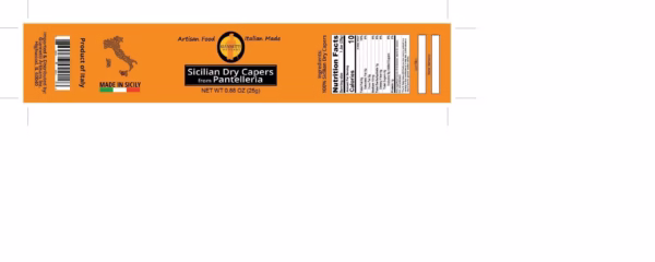 Orange Nutrition Facts label for Giannetti Artisans Dried Pantelleria Capers