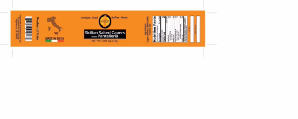 Nutrition Facts for Pantelleria Salted Capers Imported by Giannetti Artisans