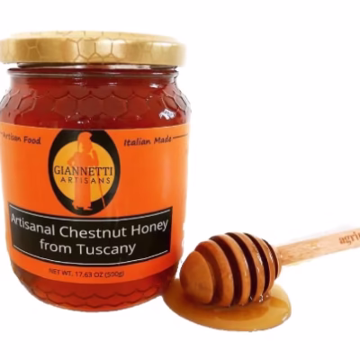 One 17.63 oz jar of Giannetti Artisans Italian Chestnut Honey imported from Italy