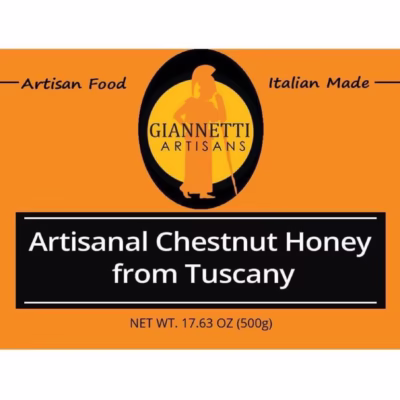 Orange Nutrition Facts Label of Giannetti Artisans Italian Chestnut Honey 17.63 oz jar