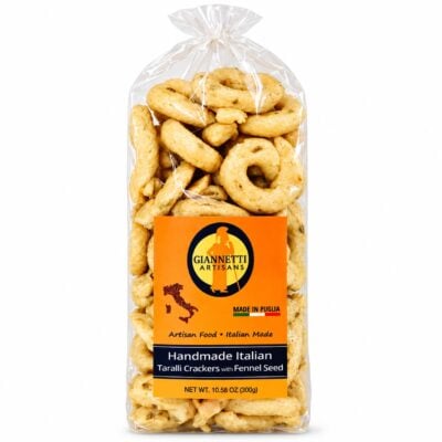 Handmade fennel taralli crackers from Puglia Italy