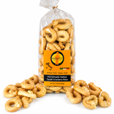 Handmade plain taralli crackers from Puglia Italy
