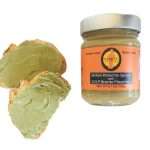 Photo of a jar of Sicily's Bronte Nut Spread made with certified DOP Pistachios from Sicily.