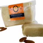 A photo of sugared almond paste in a brick form used to make almond milk