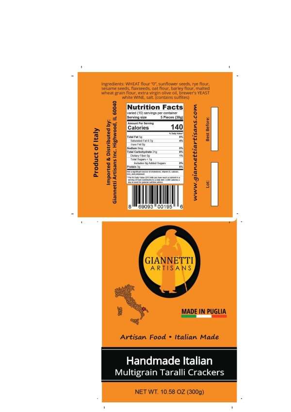 Nutrition Facts for Multigrain Taralli