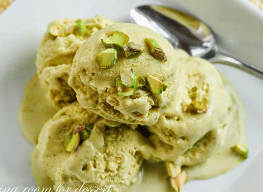 Photo of a scoop of gelato used for Giannetti Artisans' Sicilian Pistachio Gelato Recipe
