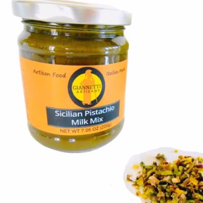 7 oz Jar of Giannetti Artisans unsweetened pure pistachio paste used to make gelato imported from Sicily