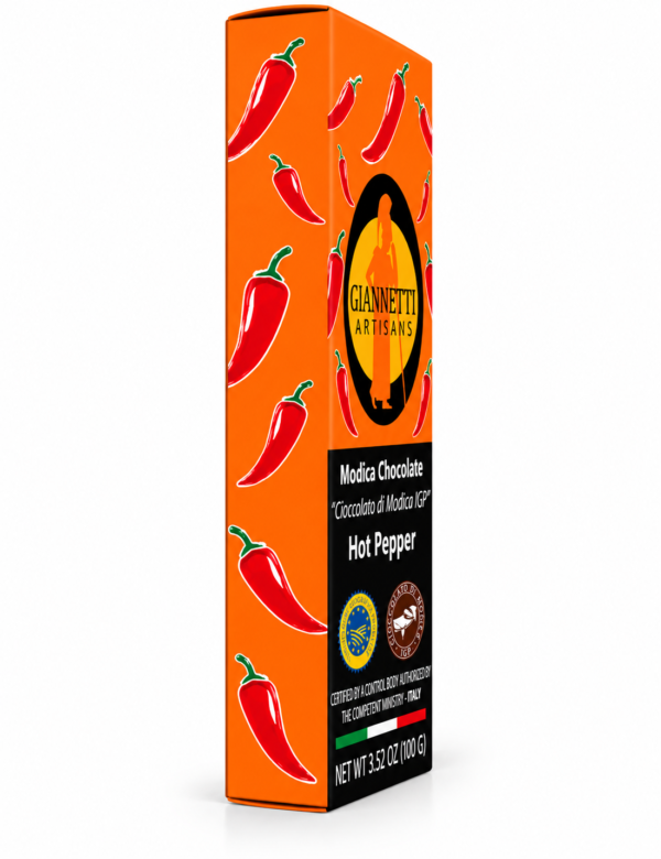 Modica Hot Pepper Chocolate package side view – Giannetti Artisans