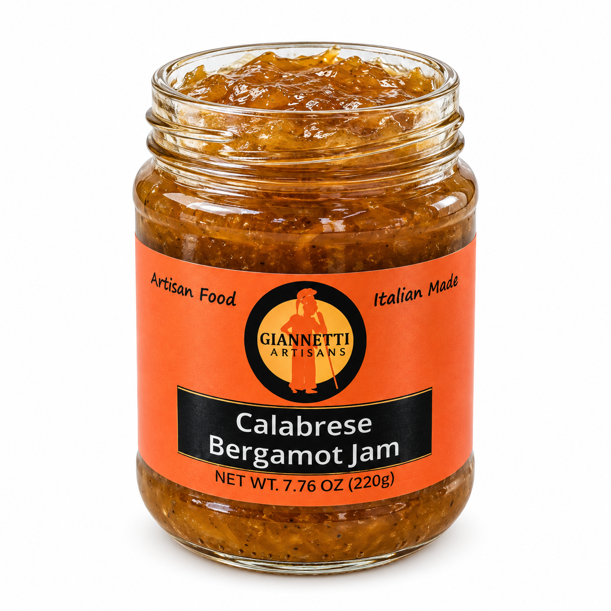 Giannetti Artisans Italian Bergamot Marmalade Calabria, 7.7 oz Single Front View Bergamot Jam from Calabria – Giannetti Artisans