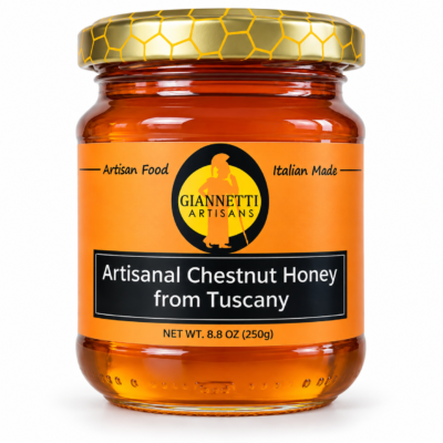 Raw Chestnut Honey from Tuscany in 8.8 oz jar