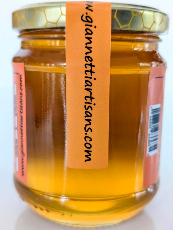A jar of Giannetti Artisans Italian Wildflower Honey from Tuscany.