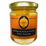 8.8 oz jar of Giannetti Artisans Raw Acacia Honey on white background