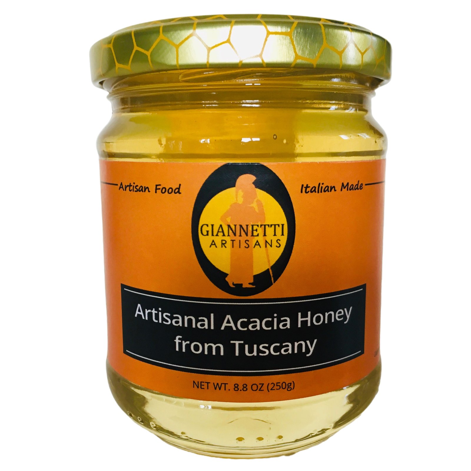 Acacia Honey 8.8 oz 8.8 oz jar of Giannetti Artisans Raw Acacia Honey on white background