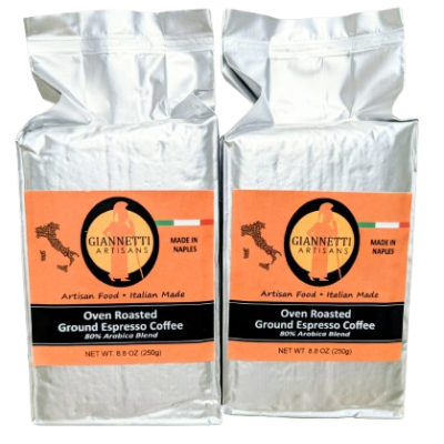 Giannetti Artisans 2-pack product package of espresso ground coffee