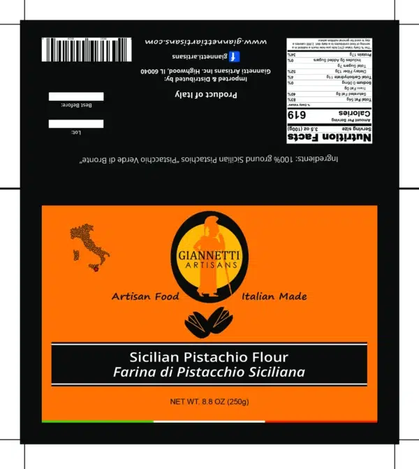 Orange Giannetti Artisans Sicilian Pistachio Flour Nutrition Facts