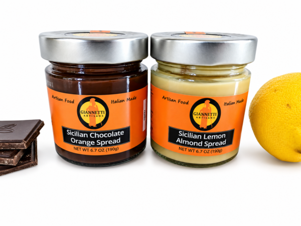 Sicilian Lemon Almond Spread and Chocolate Orange Spread – Giannetti Artisans - Front View