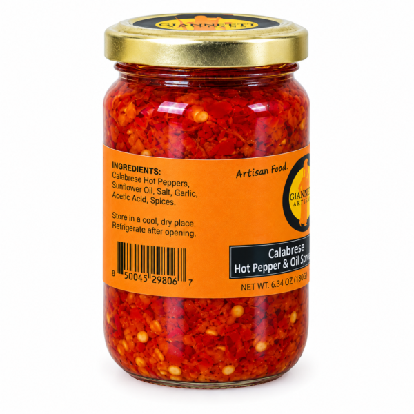 Calabrese Hot Pepper Spread artisan Italian chili paste side view