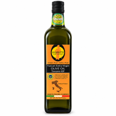 Giannetti Artisans Tuscan Extra Virgin Olive Oil IGP certified bottle from Italy single 25 oz pack