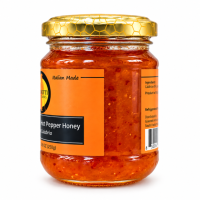 Side view of Italian Hot Pepper Honey - Giannetti Artisans