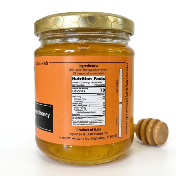 Italian Honeysuckle Honey with Bergamot side view – Giannetti Artisans