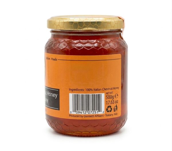 Giannetti Artisans Italian Chestnut Honey from Tuscany Side View