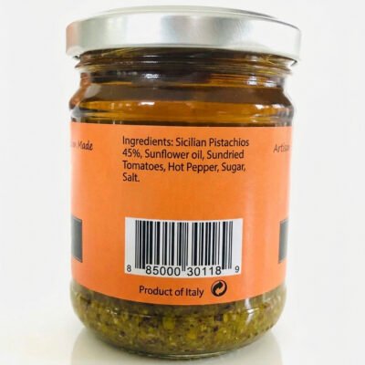 Spicy Pistachio Pesto jar side view – Giannetti Artisans