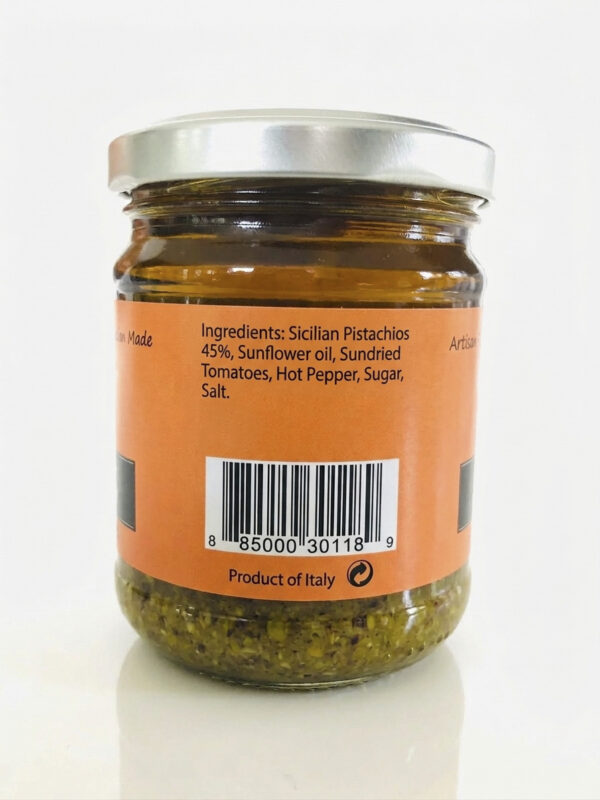 Spicy Pistachio Pesto jar side view – Giannetti Artisans