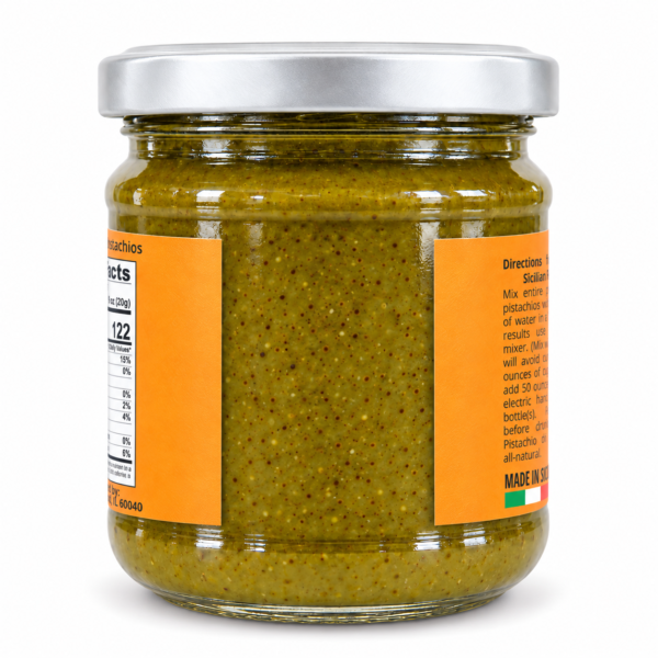 Unsweetened Pistachio Paste jar back label – Giannetti Artisans