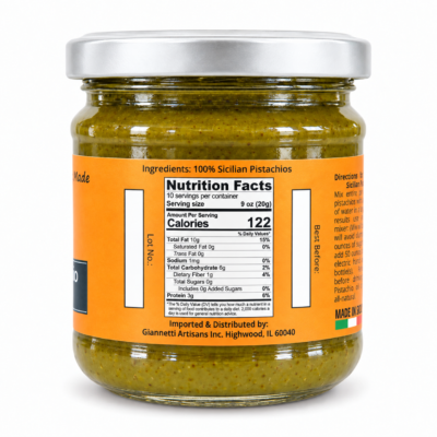 Unsweetened Pistachio Paste jar side view – Giannetti Artisans